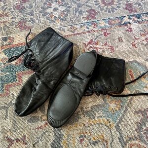 Black Leather Jazz/Dance ankle boots